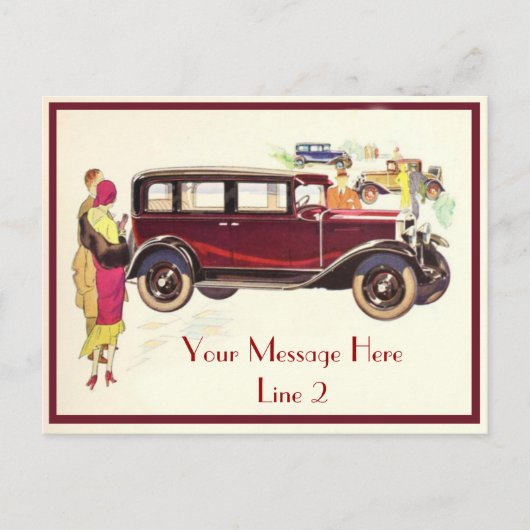 Personaliseer dit Briefkaart Roaring Twenties Cars (Voorkant)