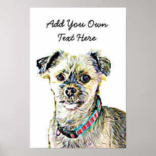Personaliseer dit Cute Dog Poster met Jouw tekst