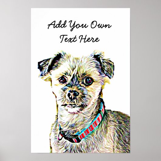 Personaliseer dit Cute Dog Poster met Jouw tekst (Voorkant)