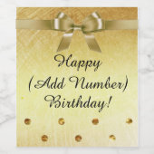 Personaliseer dit Gouden Gelukkige Verjaardagsfles Wijn Etiket (Enkel label)