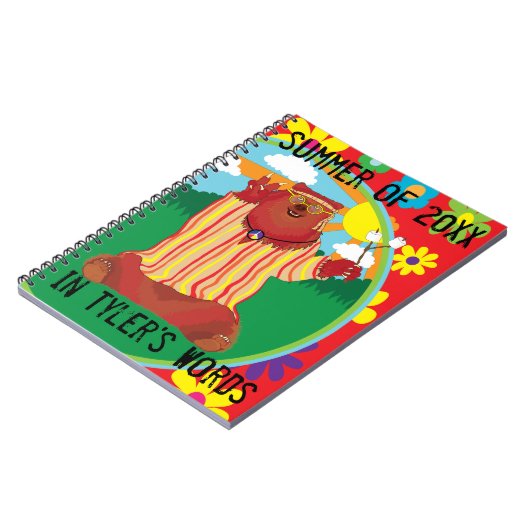 Personaliseer dit Groovy Bear Notitieboek (Linkerzijde)