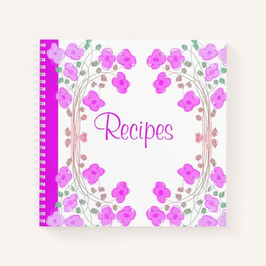 Personaliseer dit heldere, roze, blote recept boek (Voorkant)