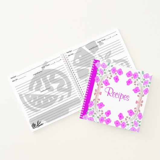 Personaliseer dit heldere, roze, blote recept boek (Binnen)