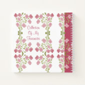 Personaliseer dit kleine roze bloemrijke receptenb notitieboek (Achterkant)