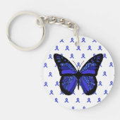 Personaliseer dit ME / CFS Blue Butterfly Sleutelh Sleutelhanger (Voorkant)