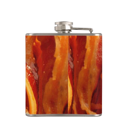 Personaliseer dit met Keep Calm en Sizzling Bacon Heupfles (Achterkant)