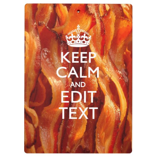 Personaliseer dit met Keep Calm en Sizzling Bacon Klembord (Achterkant)