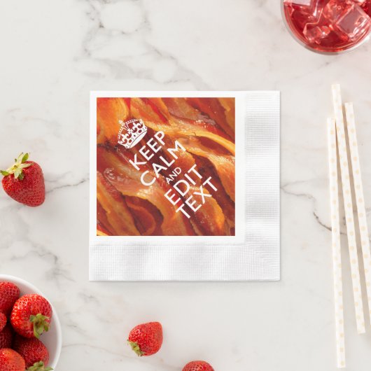 Personaliseer dit met Keep Calm en Sizzling Bacon Servet (Insitu)