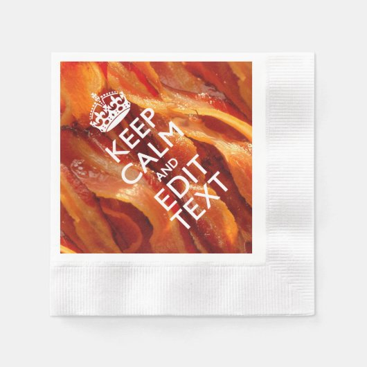 Personaliseer dit met Keep Calm en Sizzling Bacon Servet (Voorkant)