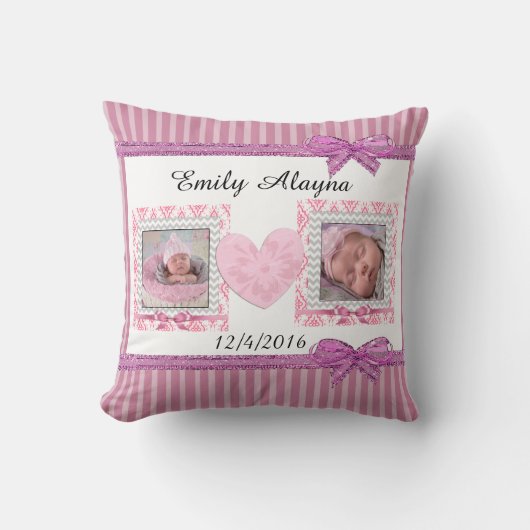 Personaliseer dit prachtige Baby Photo Pillow Kussen (Voorkant)