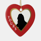 Personaliseer dit Rode Liefdeshart: van jou Keramisch Ornament (Rechts)