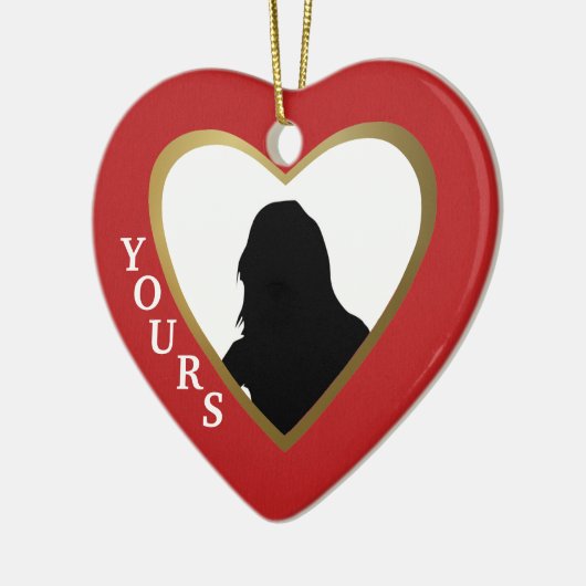 Personaliseer dit Rode Liefdeshart: van jou Keramisch Ornament (Links)