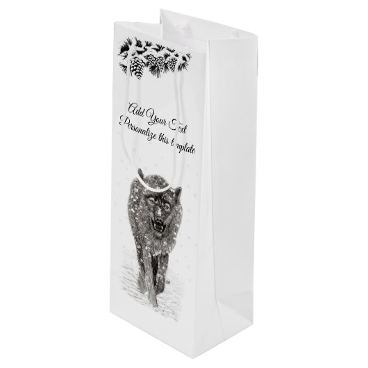 Personaliseer dit sjabloon wijn cadeautas (Voorkant Gekanteld)