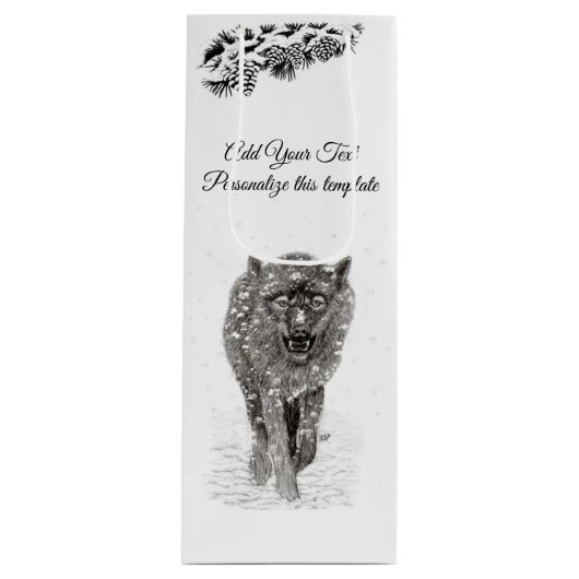 Personaliseer dit sjabloon wijn cadeautas (Voorkant)