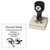 Personaliseer dit stijlvolle bloeiende retouradres rubberstempel (Gestempeld)