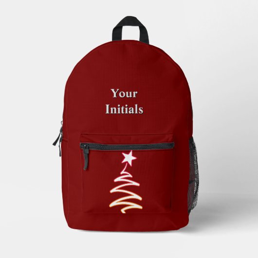 Personaliseer Dk Rode Kerstgeest Bedrukte Rugzak (Voorkant)