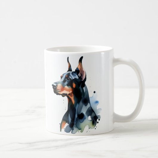 Personaliseer Doberman Pincher Schattige Koffiemok (Rechts)