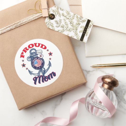 Personaliseer Dog Label Trots U.S. Coast Guard Mam (Geschenken)