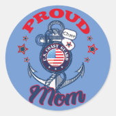 Personaliseer Dog Label Trots U.S. Coast Guard Mam (Voorkant)