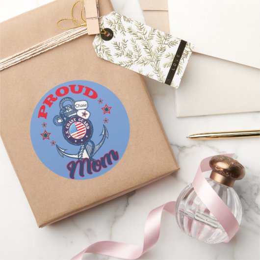 Personaliseer Dog Label Trots U.S. Coast Guard Mam (Geschenken)