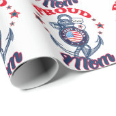 Personaliseer Dog Label Trots U.S. Coast Guard Mam Cadeaupapier (Rol Hoek)