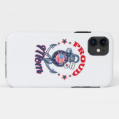 Personaliseer Dog Label Trots U.S. Coast Guard Mam Case-Mate iPhone Case (Achterkant (horizontaal))