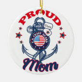 Personaliseer Dog Label Trots U.S. Coast Guard Mam Keramisch Ornament (Voorkant)