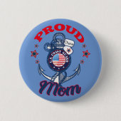 Personaliseer Dog Label Trots U.S. Coast Guard Mam Ronde Button 5,7 Cm (Voorkant)