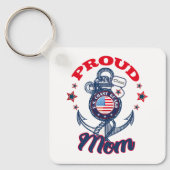 Personaliseer Dog Label Trots U.S. Coast Guard Mam Sleutelhanger (Voorkant)