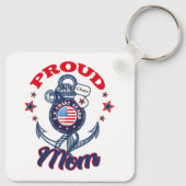 Personaliseer Dog Label Trots U.S. Coast Guard Mam Sleutelhanger (Achterkant)