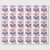 Personaliseer Dog Label U.S. Luchtmacht Moeder Cadeaupapier (Vlak)