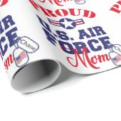 Personaliseer Dog Label U.S. Luchtmacht Moeder Cadeaupapier (Rol Hoek)