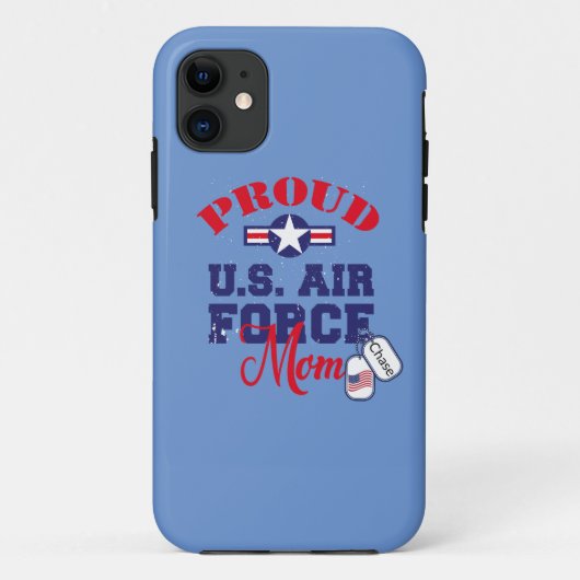 Personaliseer Dog Label U.S. Luchtmacht Moeder Case-Mate iPhone Case (Achterkant)