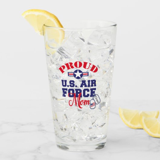Personaliseer Dog Label U.S. Luchtmacht Moeder Glas (Voorkant ijs)