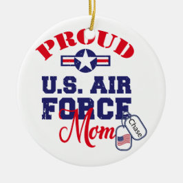 Personaliseer Dog Label U.S. Luchtmacht Moeder Keramisch Ornament