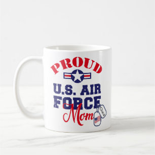 Personaliseer Dog Label U.S. Luchtmacht Moeder Koffiemok