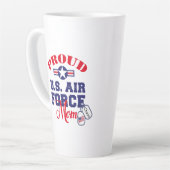 Personaliseer Dog Label U.S. Luchtmacht Moeder Latte Mok (Linkerhoek)
