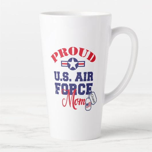 Personaliseer Dog Label U.S. Luchtmacht Moeder Latte Mok (Rechts)
