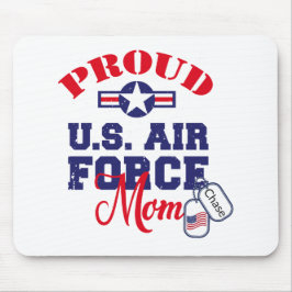 Personaliseer Dog Label U.S. Luchtmacht Moeder Muismat