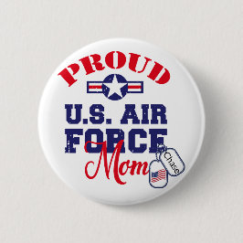 Personaliseer Dog Label U.S. Luchtmacht Moeder Ronde Button 5,7 Cm