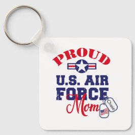 Personaliseer Dog Label U.S. Luchtmacht Moeder Sleutelhanger
