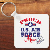 Personaliseer Dog Label U.S. Luchtmacht Moeder Sleutelhanger (Voorkant)