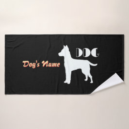 Personaliseer DOG Logo Black Doggie Badhanddoek