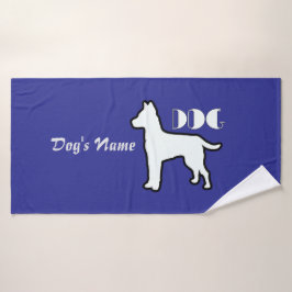 Personaliseer DOG Logo Deep Blue Doggie Badhanddoek