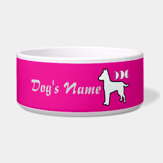 Personaliseer DOG Logo Hot Pink Large Dog Voerbakje