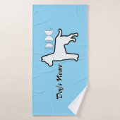 Personaliseer DOG Logo LT Blue Doggie Badhanddoek (Badhanddoek)