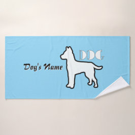Personaliseer DOG Logo LT Blue Doggie Badhanddoek