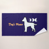 Personaliseer DOG Logo Navy Doggie Badhanddoek (Badhanddoek)