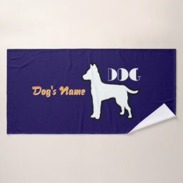 Personaliseer DOG Logo Navy Doggie Badhanddoek