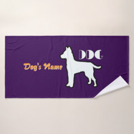 Personaliseer DOG Logo Paarse Doggie Badhanddoek